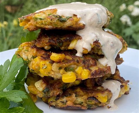 Sweet Corn & Zucchini Fritters, Charred Corn & Lime Salsa - calories, carbs, nutrition