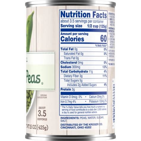 Sweet Peas - calories, carbs, nutrition
