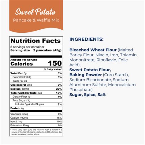 Sweet Potato Pancake Mix - calories, carbs, nutrition