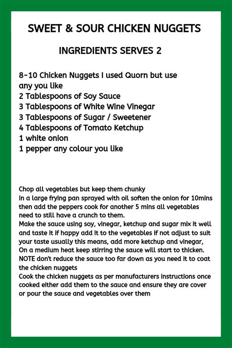 Sweet & Sour Chicken Nuggets - calories, carbs, nutrition
