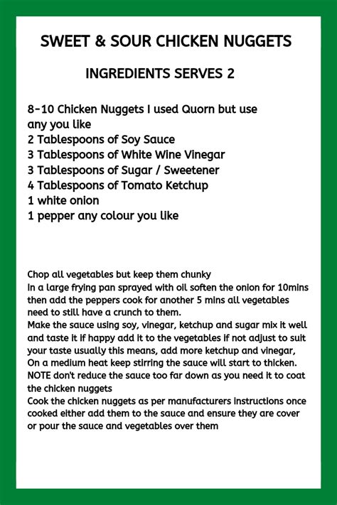 Sweet & Sour Chicken Nuggets - calories, carbs, nutrition