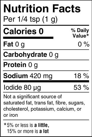 Table Salt - calories, carbs, nutrition