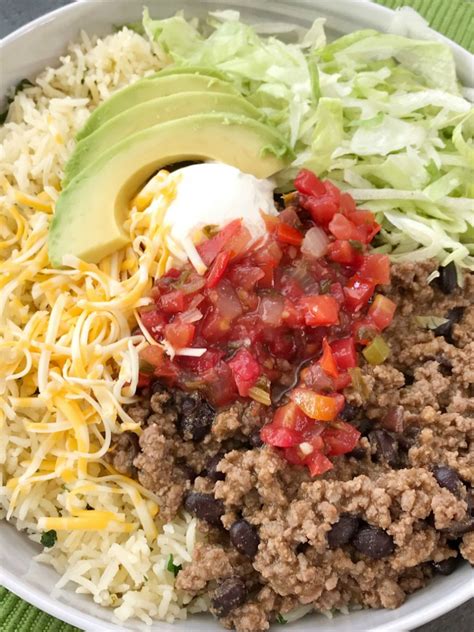 Taco Beef & Bean Burrito Bowl - calories, carbs, nutrition