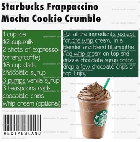 Tall Mocha Cookie Crumble - calories, carbs, nutrition