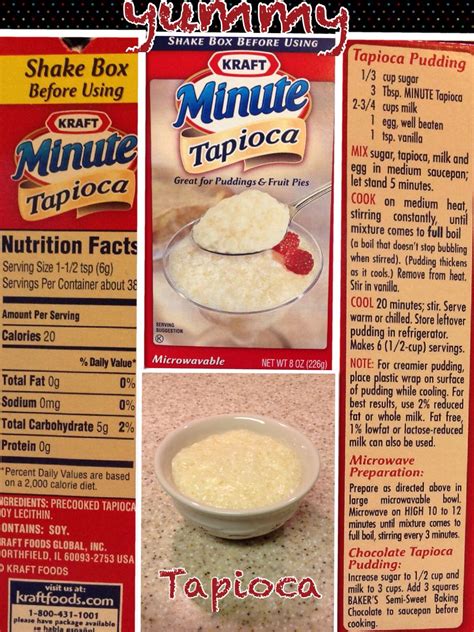 Tapioca Pudding - calories, carbs, nutrition