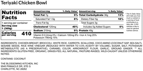 Teriyaki Chicken Bowl - calories, carbs, nutrition