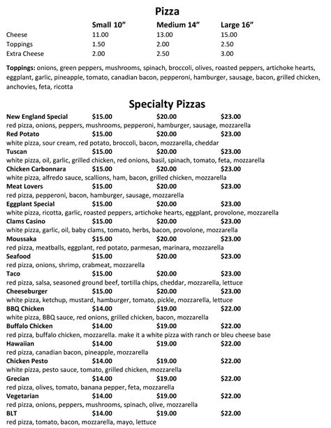 The New England Pizza - calories, carbs, nutrition