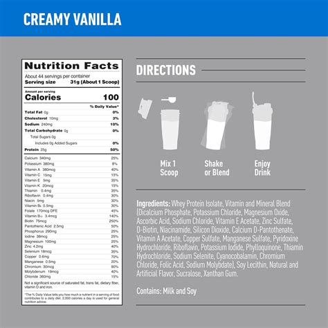 Thick & Creamy Vanilla - calories, carbs, nutrition