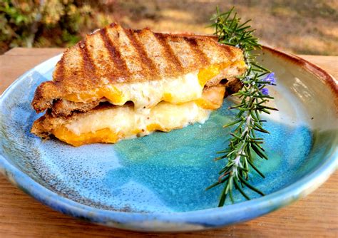 Three Cheese Grilled Cheese with Brie, Toma, Cheddar & Rosemary - calories, carbs, nutrition