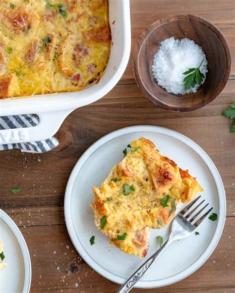 Three Cheese & Ham Strata - calories, carbs, nutrition