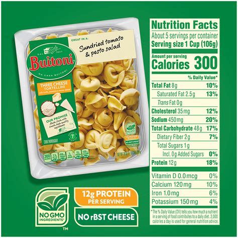 Three Cheese Tortellini. from the Box - calories, carbs, nutrition