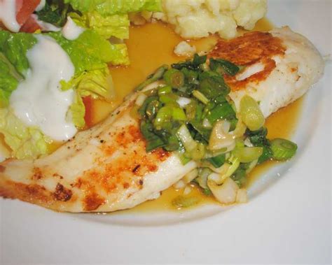 Tilapia with Honey Scallion Dressing - calories, carbs, nutrition