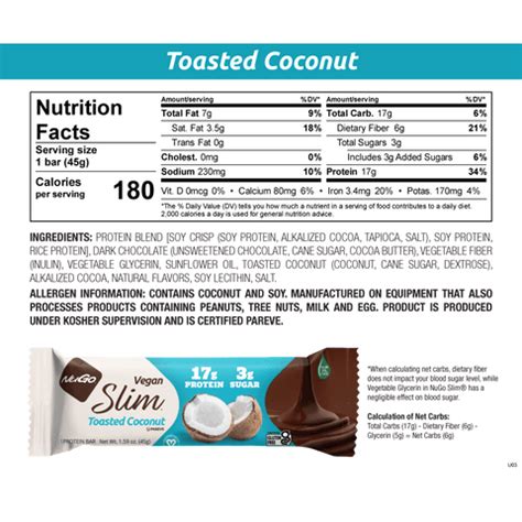 Toasted Coconut - calories, carbs, nutrition