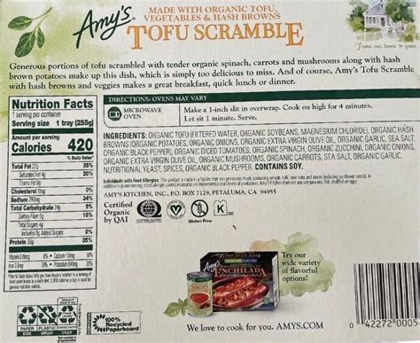 Tofu Scramble - calories, carbs, nutrition