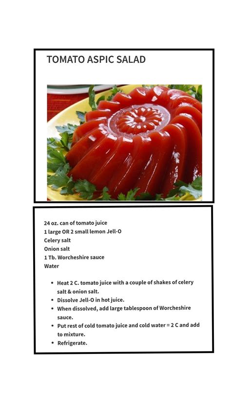 Tomato Aspic Salad - calories, carbs, nutrition