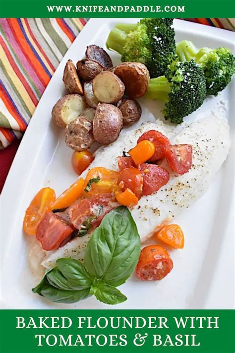 Tomato Basil Baked Flounder, Baked - calories, carbs, nutrition