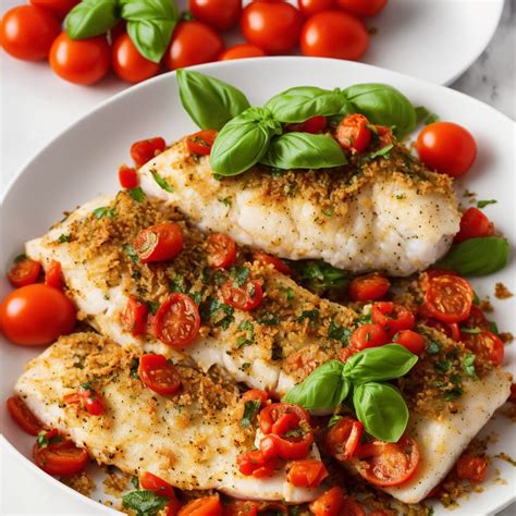 Tomato Basil Baked Flounder - calories, carbs, nutrition