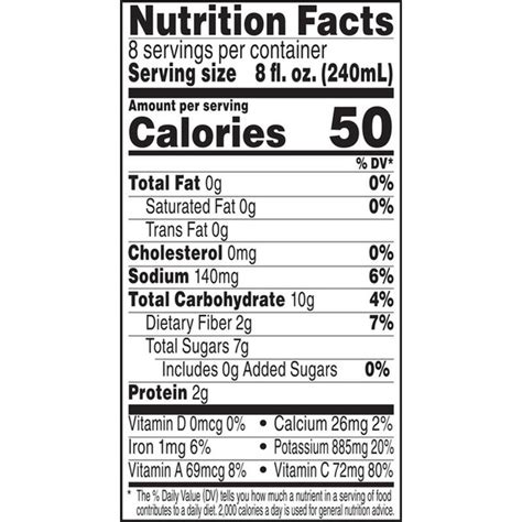 Tomato Juice - Low Sodium - calories, carbs, nutrition