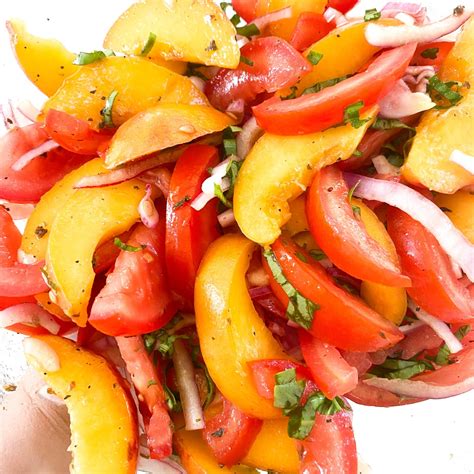 Tomato Peach Salad - calories, carbs, nutrition