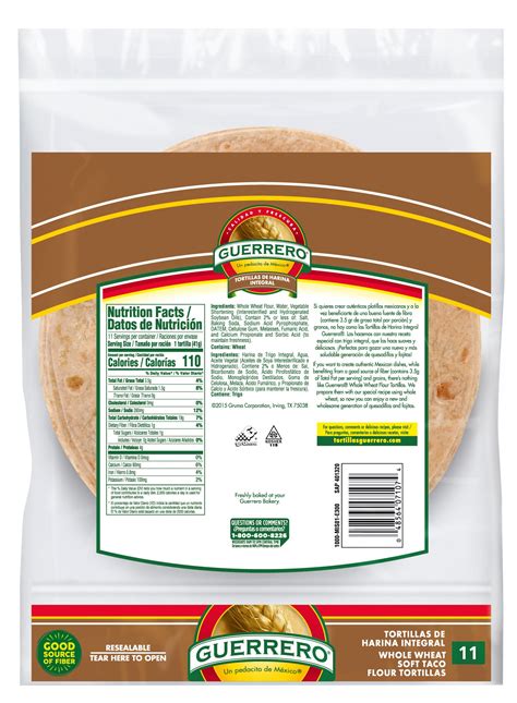 Tortilla Healthy Grain 10" Warmed - calories, carbs, nutrition