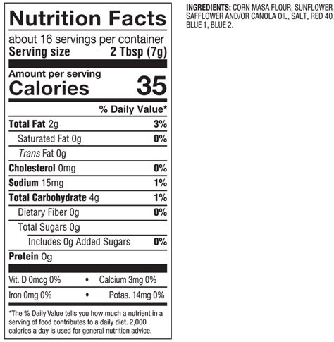 Tortilla Strips - calories, carbs, nutrition