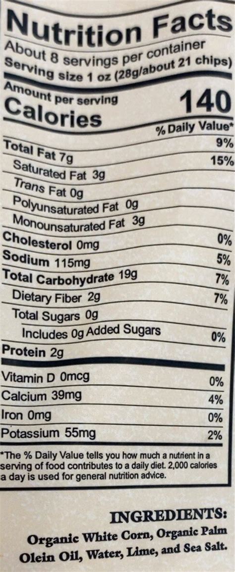 Totopos De Maiz - calories, carbs, nutrition