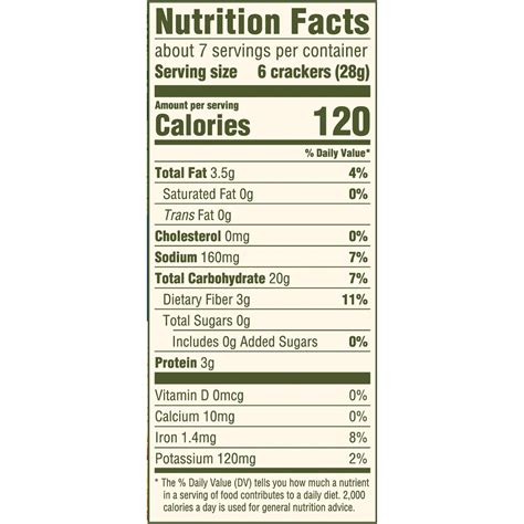 Triscuit - calories, carbs, nutrition
