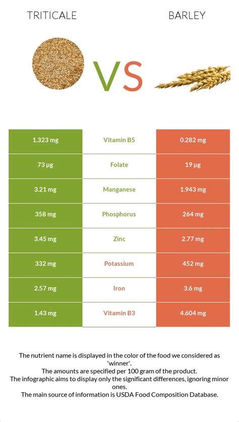 Triticale - calories, carbs, nutrition