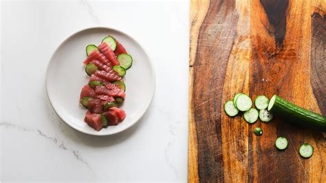 Tuna Crudo Spicy Cucumber Sesame (64941.0) - calories, carbs, nutrition