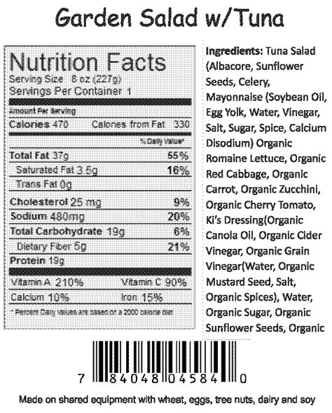 Tuna Salad (Albacore) - calories, carbs, nutrition
