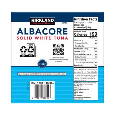 Tuna White in Water - calories, carbs, nutrition