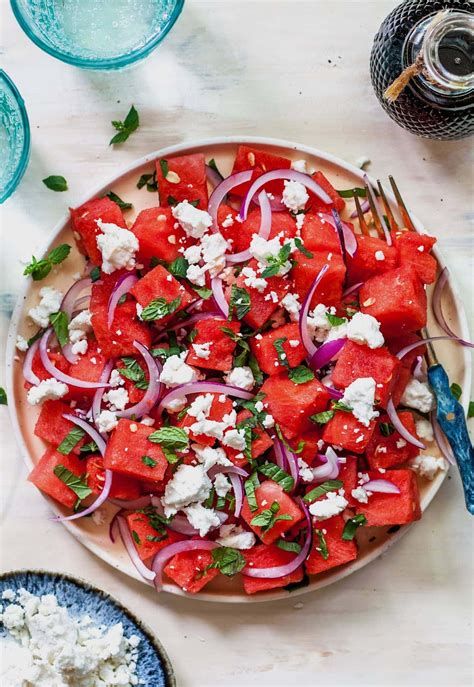 Tuna with Watermelon & Feta Salad - calories, carbs, nutrition