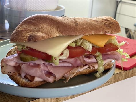 Turkey and Swiss on Baguette - calories, carbs, nutrition