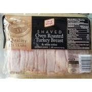 Turkey Breast Roasted Shaved 1 oz - calories, carbs, nutrition