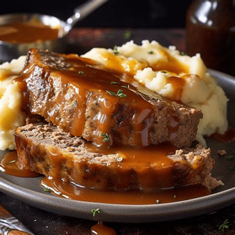 Turkey Meatloaf with mashed potato, gravy and vegetable - calories, carbs, nutrition