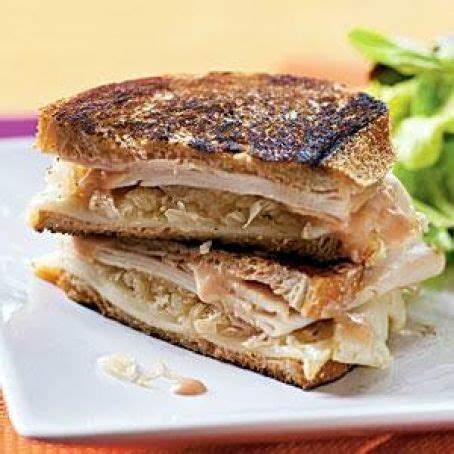 Turkey Reuben on a Panini Bun - calories, carbs, nutrition