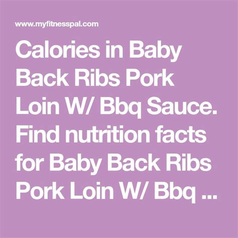 Union Baby Back Ribs - calories, carbs, nutrition