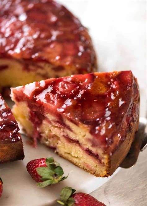 Upside Down Strawberry Angel Food Cake - calories, carbs, nutrition