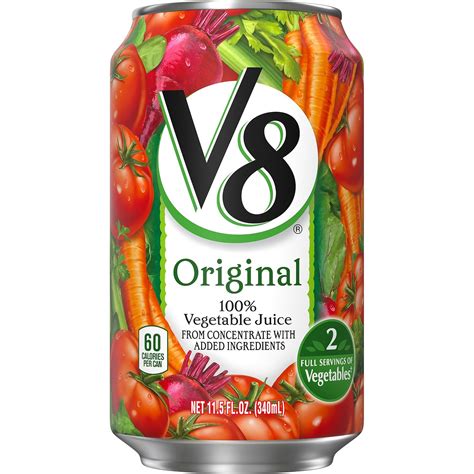 V8 12 Oz Can - calories, carbs, nutrition