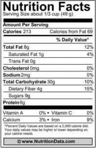Vanilla Granola - calories, carbs, nutrition