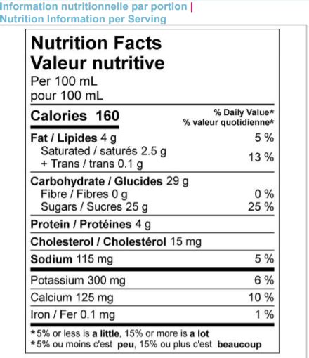 Vanilla Ice Milk - calories, carbs, nutrition
