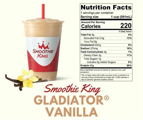 Vanilla Smoothie - calories, carbs, nutrition