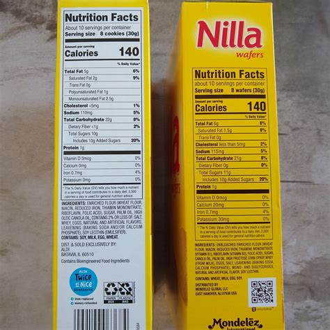 Vanilla Wafers - calories, carbs, nutrition