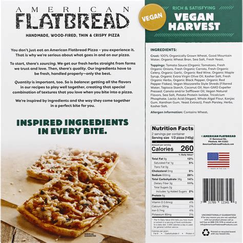 Vegan Cheese Flatbread - calories, carbs, nutrition