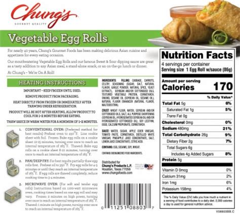 Vegetable Egg Rolls - calories, carbs, nutrition