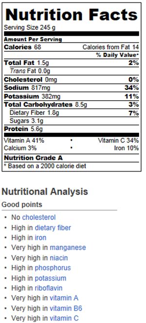 Vegetable Miso Soup (76254.1) - calories, carbs, nutrition