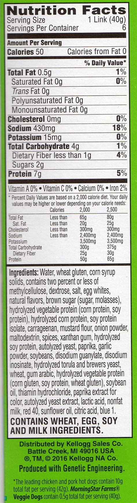 Vegetarian Hotdog - calories, carbs, nutrition