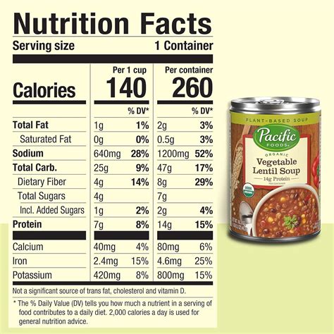 Vegetarian Lentil & Spinach Soup (16 oz) - calories, carbs, nutrition