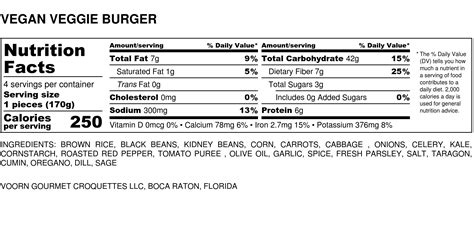 Veggie Bean Burger - calories, carbs, nutrition