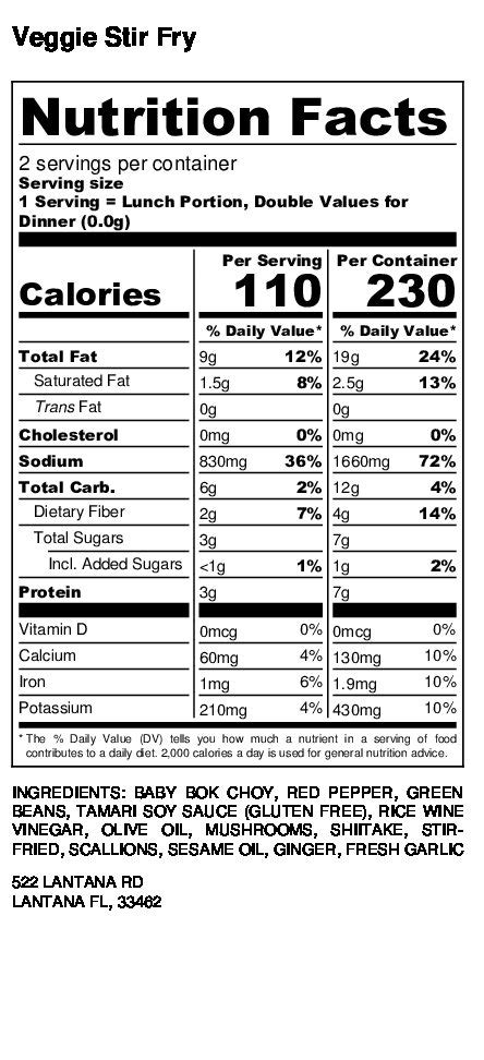 Veggie Stir-Fry - calories, carbs, nutrition